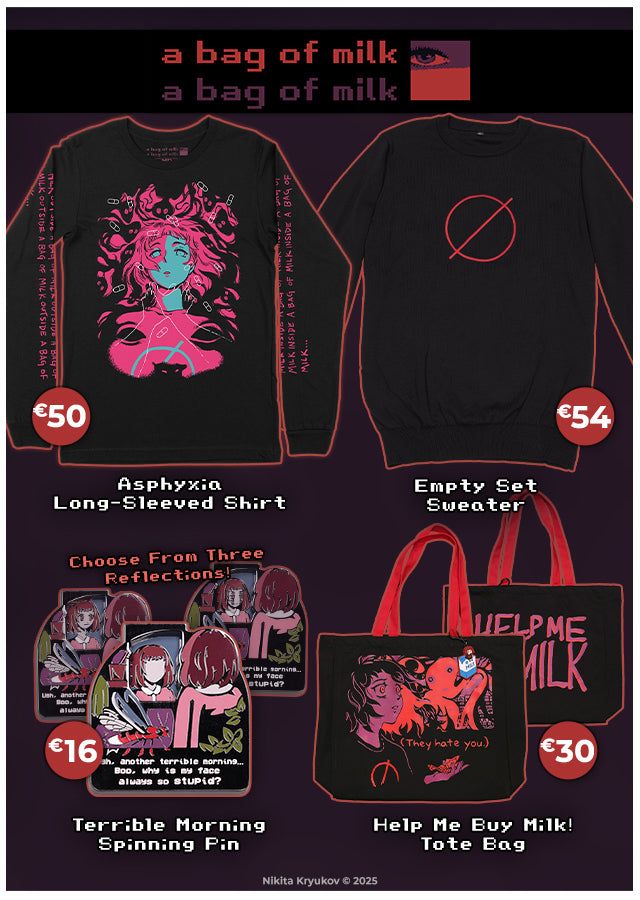 New A Bag of Milk merch is available at Fangamer.eu