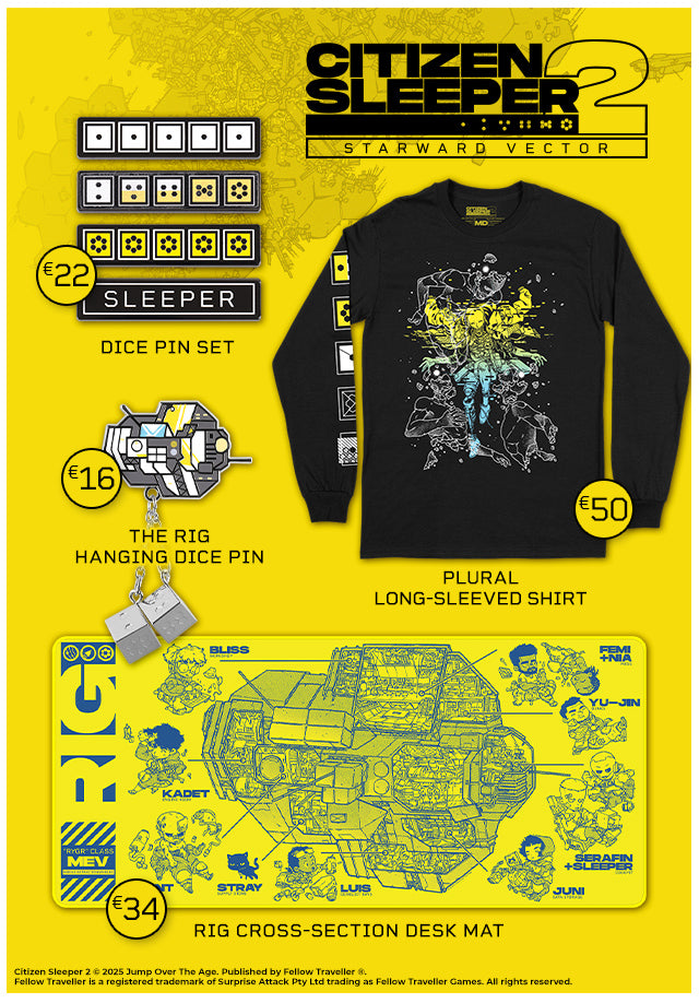 New Citizen Sleeper 2 merch is available at Fangamer.eu