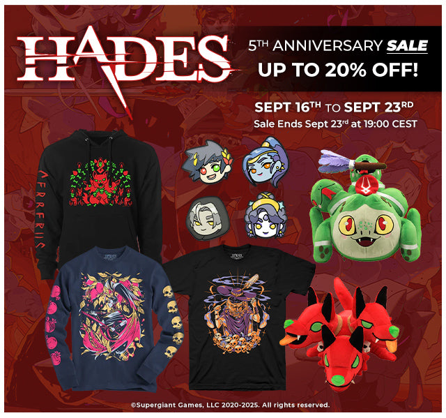 HADES Collection is on sale now through Semptember 23rd at Fangamer.eu