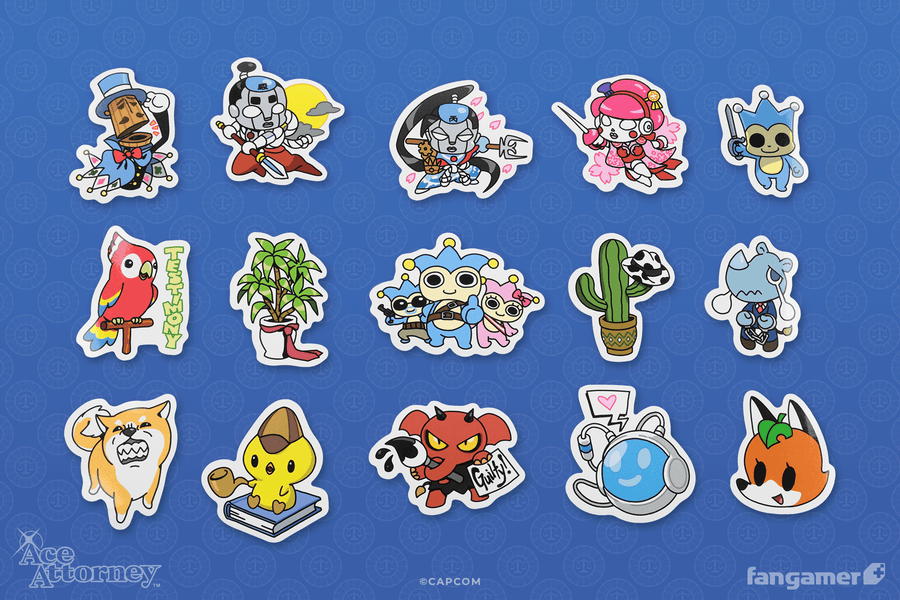 Criminally Cute Mascot Sticker Set - Ace Attorney