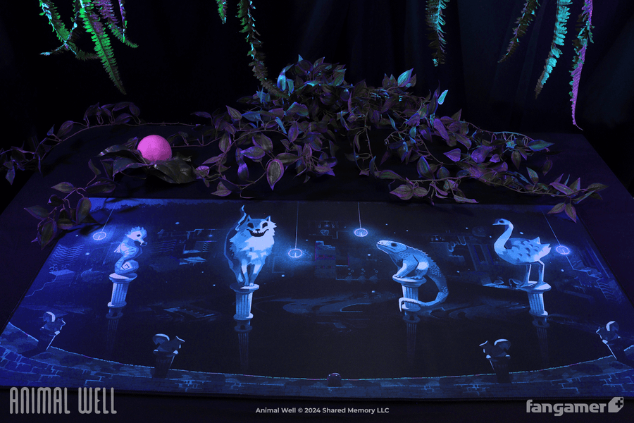 Effigies in the Depths Desk Mat - Animal Well