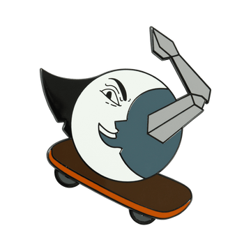 Skateboarding Moony Pin