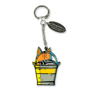 Cat-in-a-Bucket Keychain