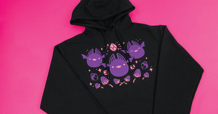 The Batty Buddies hoodie joins our Slime Rancher collection! Cozier than the average cave