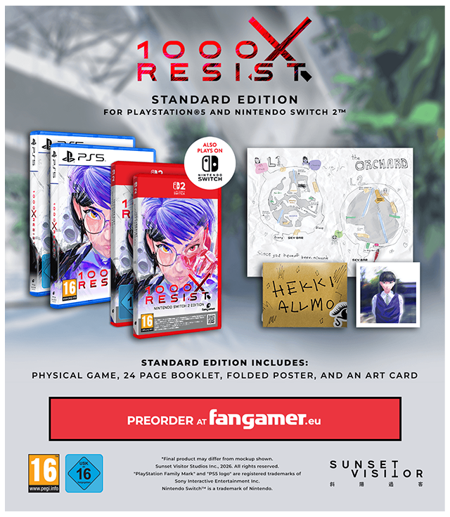1000xRESIST for Playstation 5 and Nintendo Switch 2 now available for preorder at Fangamer.eu