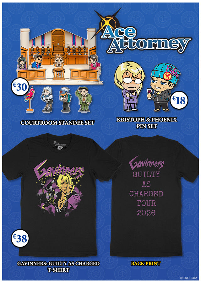 New Ace Attorney merch available now at Fangamer.eu