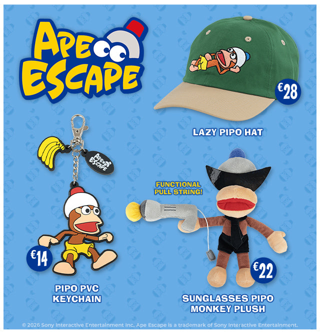 New Ape Escape merch available at fangamer.eu