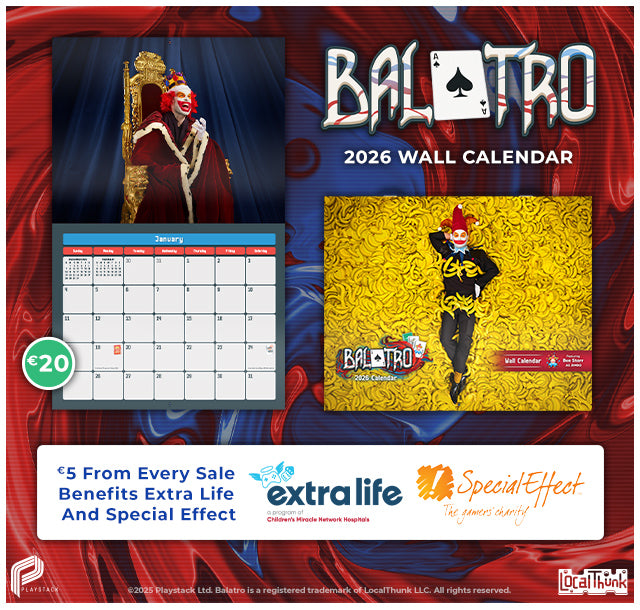 New 2026 Balatro Calendar is available at Fangamer.eu
