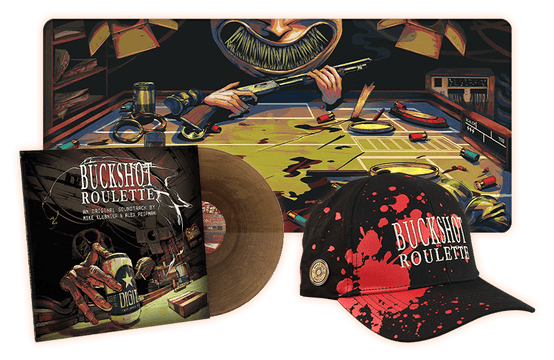 Buckshot Roulette vinyl, desk mats, and more
