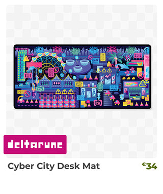 Cyber City Desk Mat is back in stock at fangamer.eu