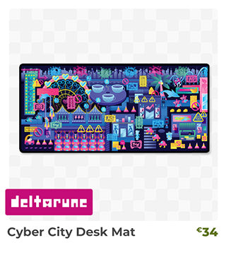 Cyber City Desk Mat is back in stock at Fangamer.eu