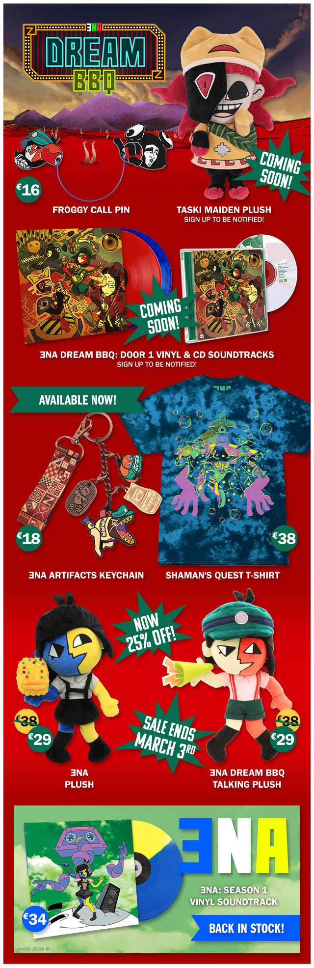 New ENA merch available at fangamer.eu