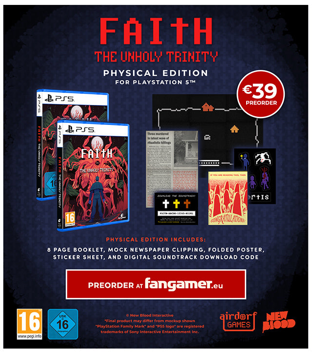 FAITH The Unholy Trinity for PS5 is now available at fangamer.eu