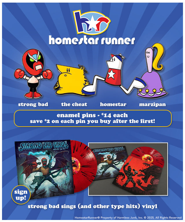 New Homestar Runner merch is available for preorder at Fangamer.eu