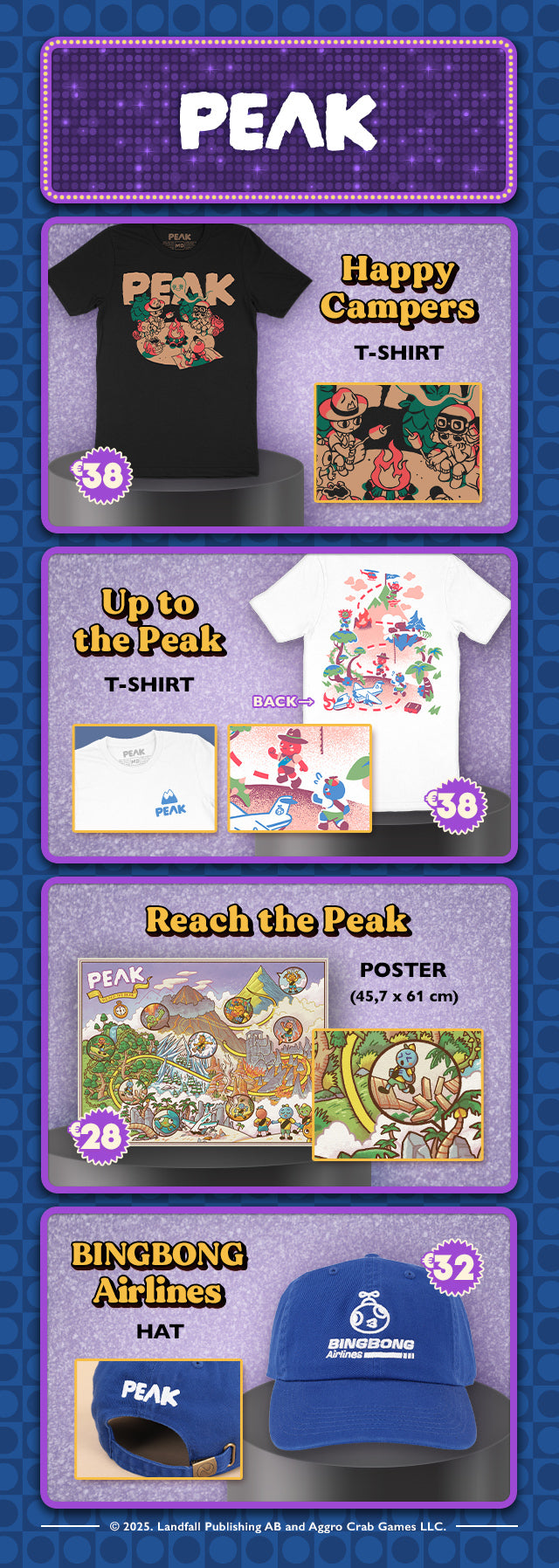 New PEAK merch is available at fangamer.eu