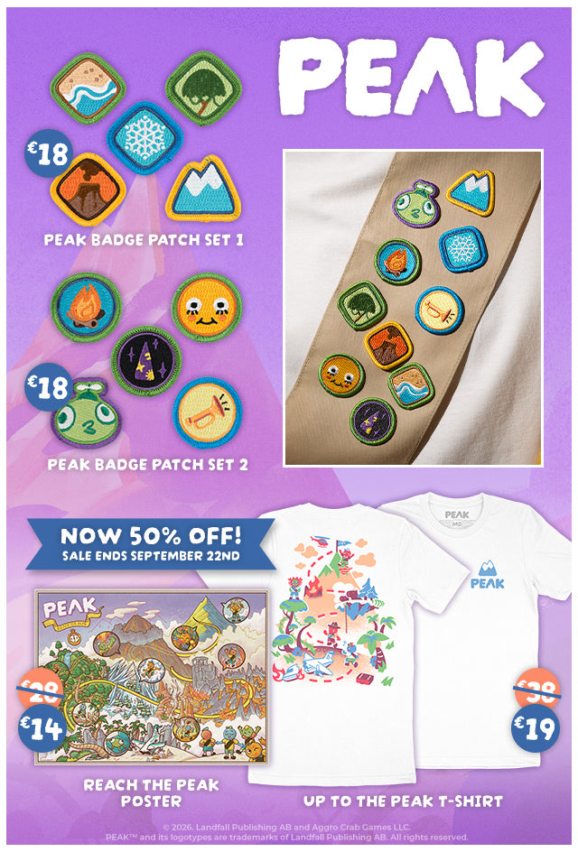 New PEAK merch available now at Fangamer.eu