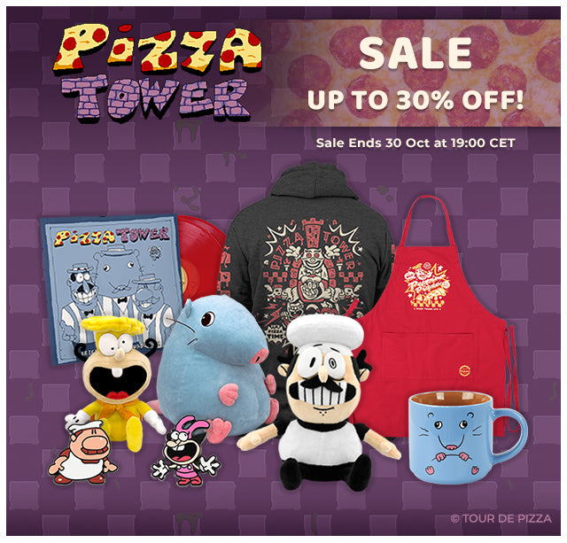 Pizza Tower merch collection SALE is now available at Fangamer.eu