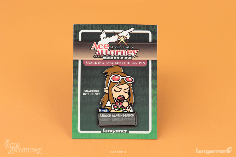 Snacking Ema Lenticular Pin - Ace Attorney