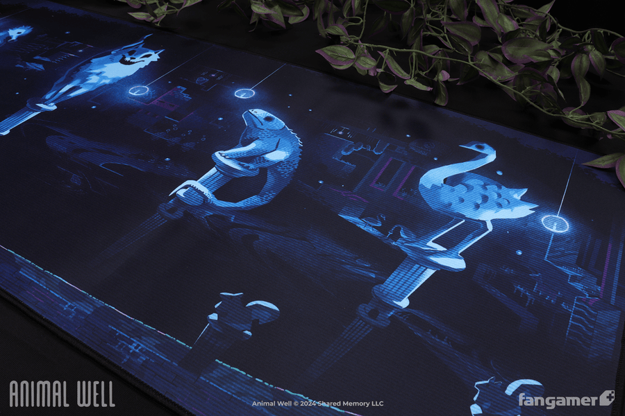 Effigies in the Depths Desk Mat - Animal Well