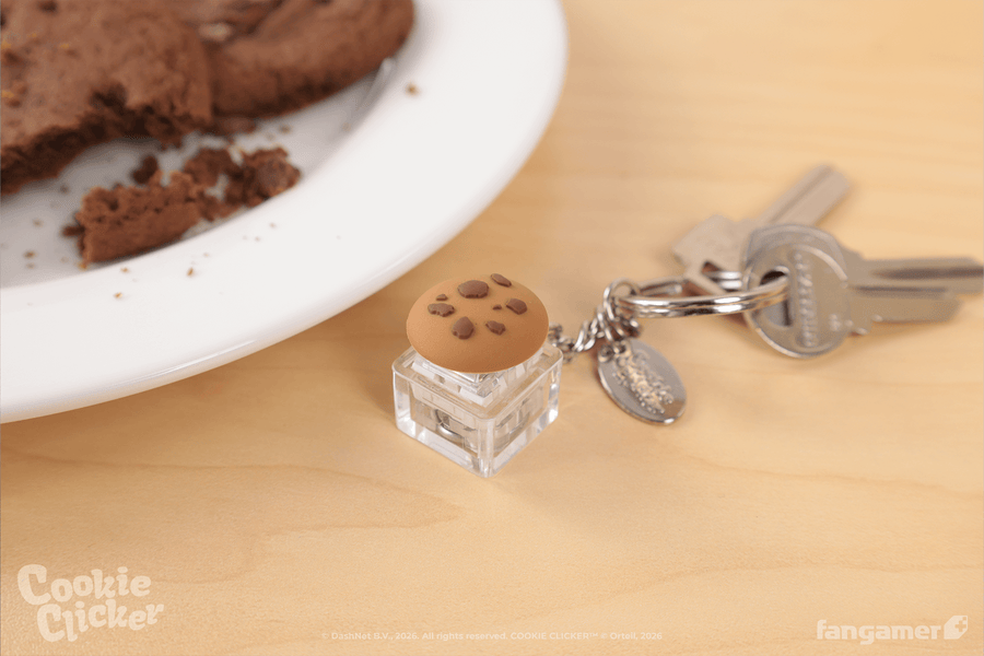 Cookie Clicker Clicker Cookie Keychain - Cookie Clicker