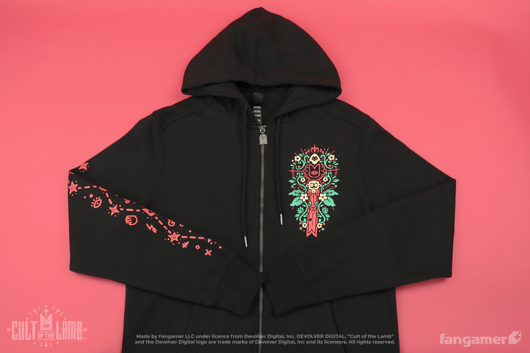 カルトオブザラム 悪魔との契約 フーディー 3XL Cult of the Lamb - Deal with the Devil Hoodie - Fangamer Europe