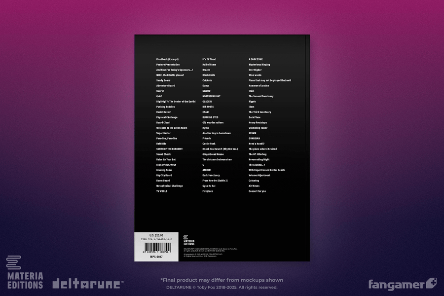 DELTARUNE Chapters 3+4 Piano Score Book - DELTARUNE