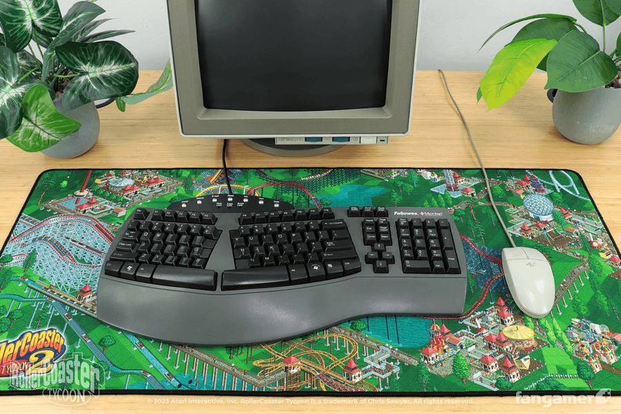 Under Construction Desk Mat - RollerCoaster Tycoon