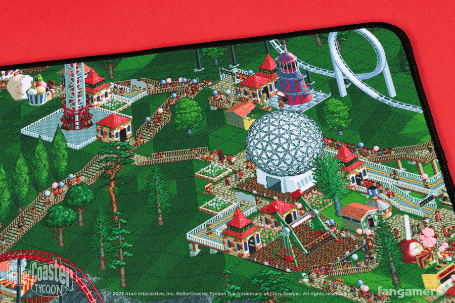 Under Construction Desk Mat - RollerCoaster Tycoon