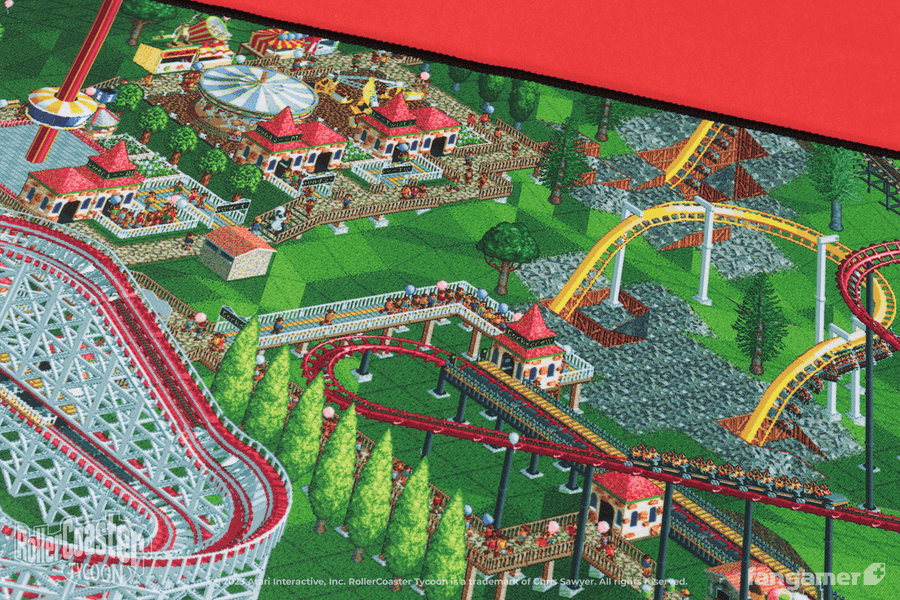 Under Construction Desk Mat - RollerCoaster Tycoon