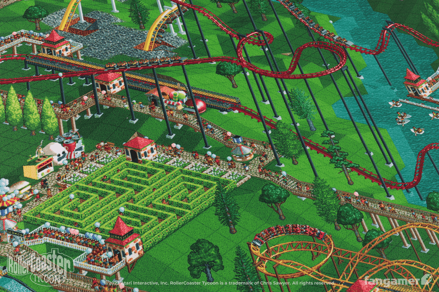 Under Construction Desk Mat - RollerCoaster Tycoon