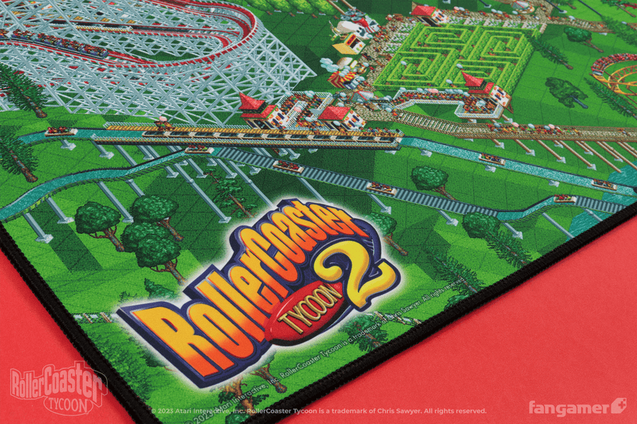 Under Construction Desk Mat - RollerCoaster Tycoon