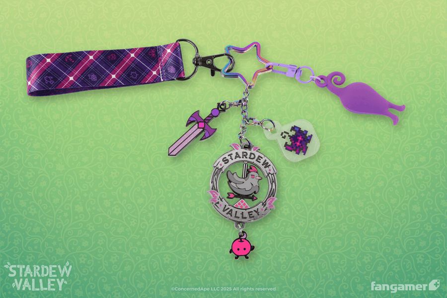 Void Farmer Spinning Charm Keychain - Stardew Valley
