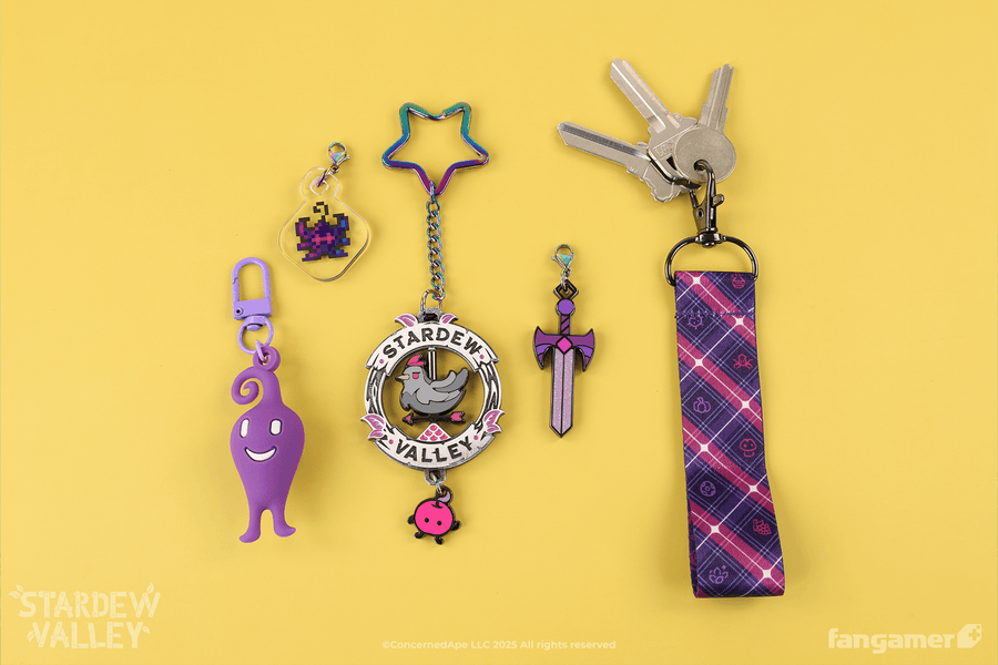 Void Farmer Spinning Charm Keychain - Stardew Valley