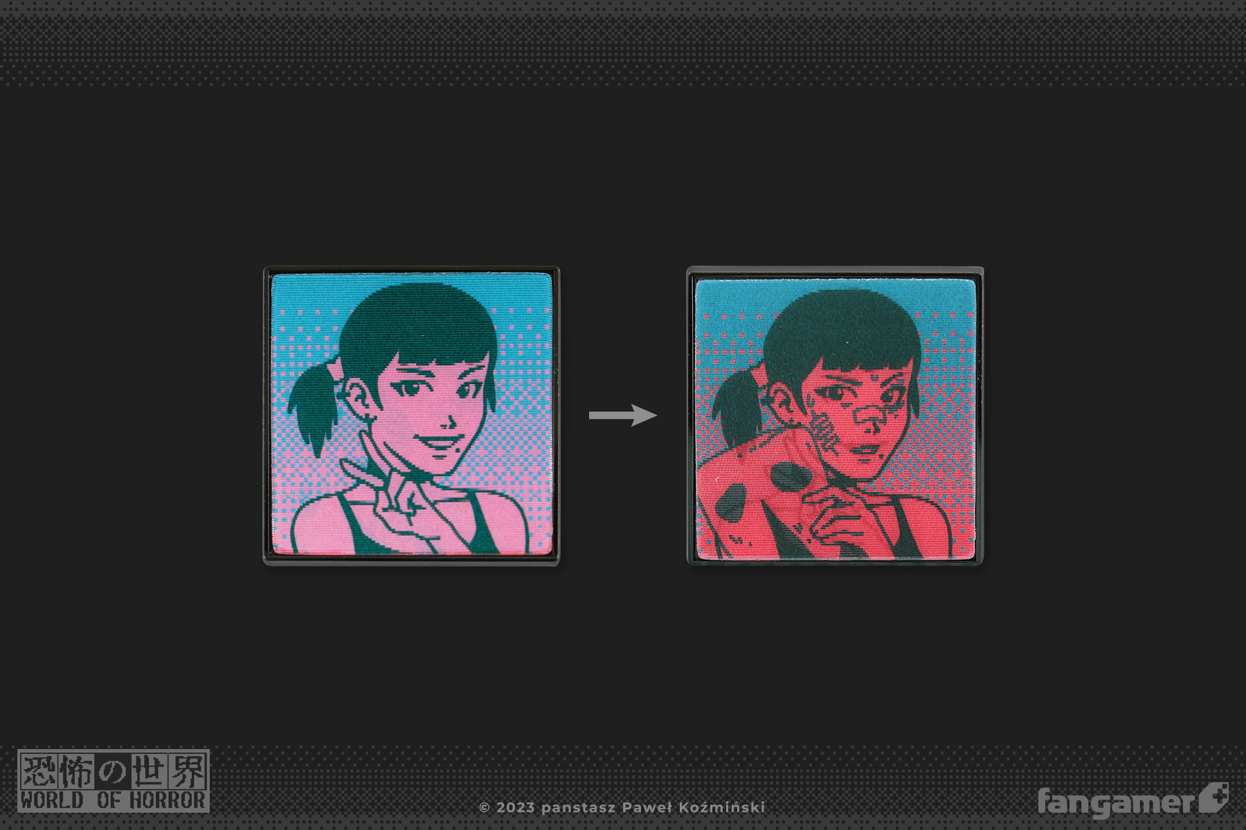 World of Horror - Doomed Already Lenticular Pin - Fangamer Europe