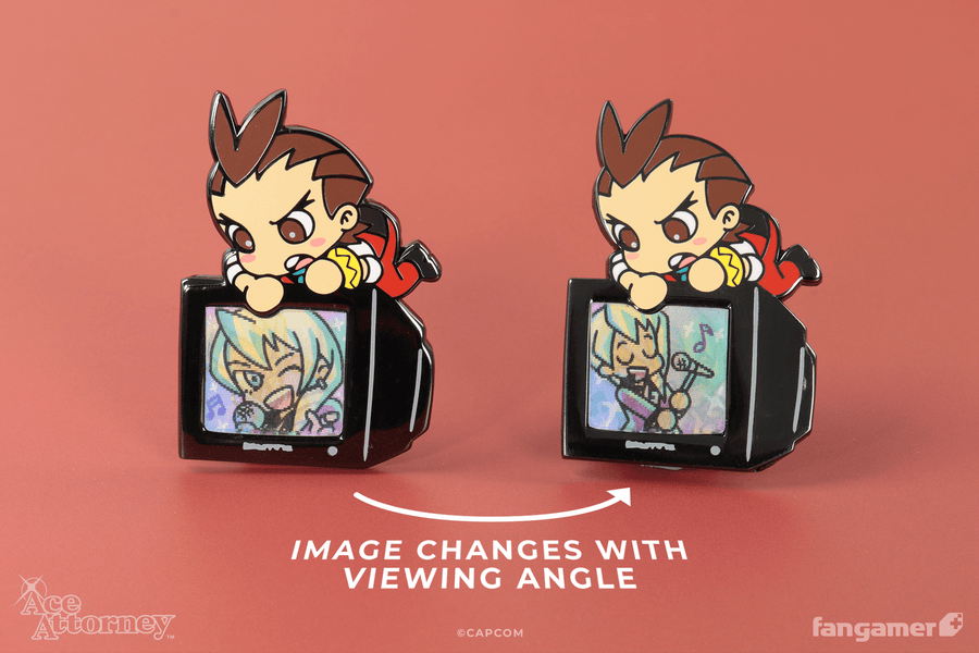 Let's Rock! Lenticular Pin - Ace Attorney