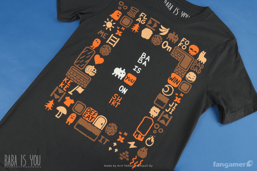 A photo of the Baba Is Shirt t-shirt against a light blue background.  - Baba Is Shirt - Baba Is You