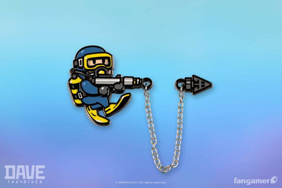 Steel Harpoon Chained Pin - Dave the Diver