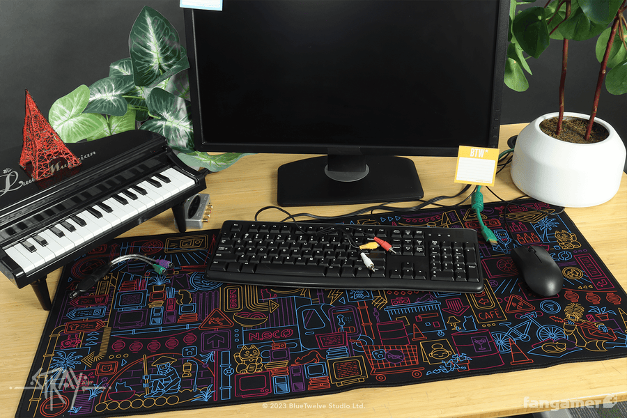 Walled City 99 Desk Mat - STRAY