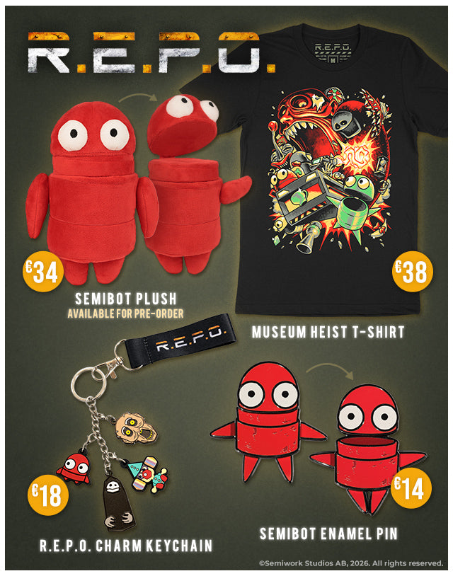 New R.E.P.O. merch available now at Fangamer.eu!