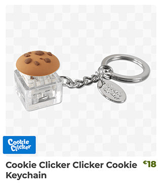 Cookie Clicker Clicker Cookie Keychain is back in stock at Fangamer.eu