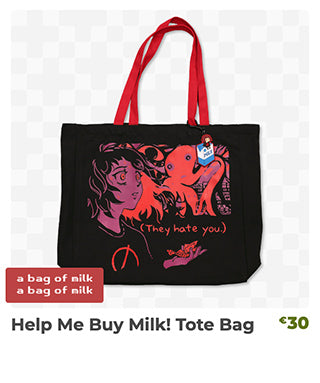 Help Me Buy Milk! Tote Bag restocked at Fangamer.eu
