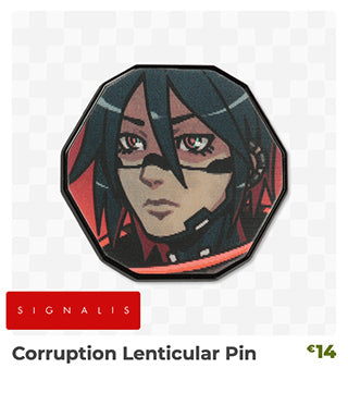 Corruption Lenticular Pin restocked at Fangamer.eu