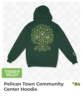 Pelican Town Community Center Hoodie is back in stock at fangamer.eu