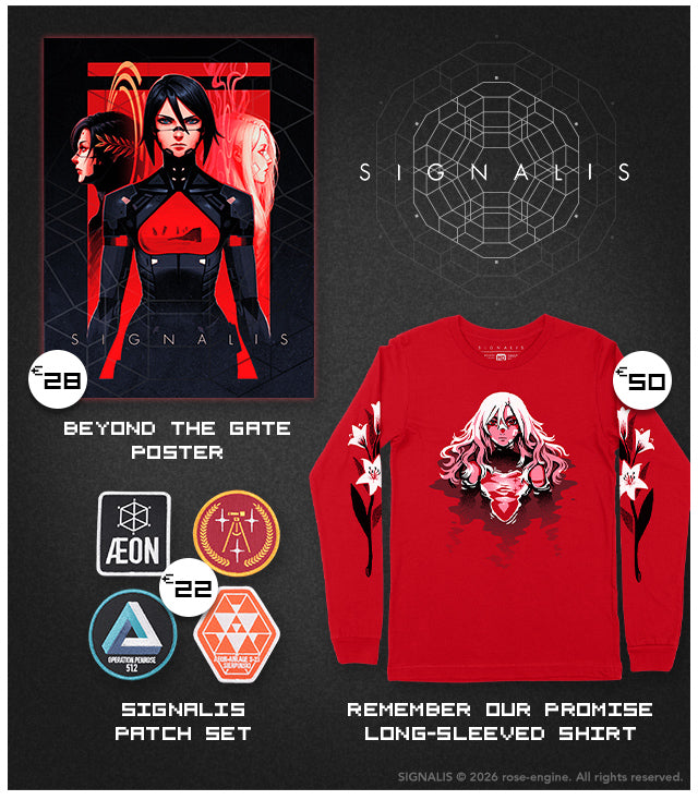 New SIGNALIS merch available at Fangamer.eu
