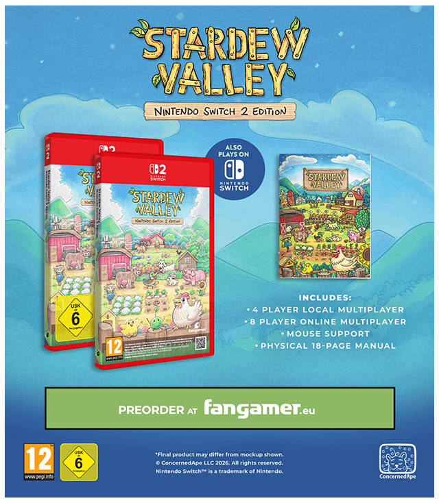 Stardew Valley for Nintendo Switch 2 now available for preorder at Fangamer.eu