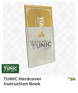 TUNIC Hardcover Instruction Book is back in stock at Fangamer.eu